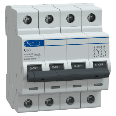 BA40630C-63A, 6kA, C, 4P MCB, Otomatik sigorta - 1