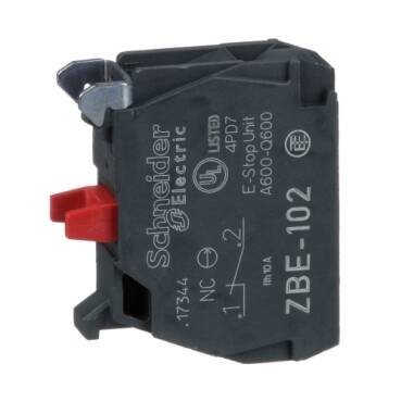 ZBE102 - Başlık Ø22 İçin Tek Kontak Bloğu 1Nk Vida Kelepçesi Terminali - 1