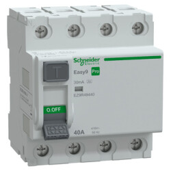 EZ9R49440 - Easy9 Pro 4P 40A 30mA A-Type RCCB - Schneider Electric