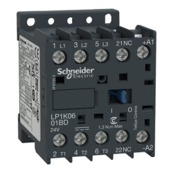 LP1K0601BD-TeSys K Kontaktör 3P 6A AC3 24VDC 1NK - Schneider Electric