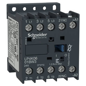 LP4K0601BW3-TeSys K Kontaktör 3P 6A AC3 24VDC 1NK - 1