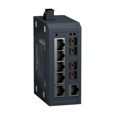 MCSESU083F2CS0 - Modicon Standart Yönetilmeyen Anahtar - bakır için 6 bağlantı noktası + tek modlu fiber optik için 2 bağlantı noktası - 1