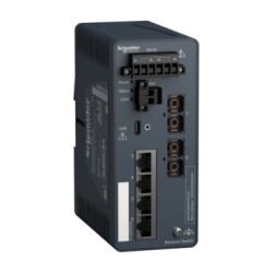 MCSESM063F2CU0 - Modicon Yönetilen Anahtar - bakır için 4 bağlantı noktası + fiber optik çok modlu için 2 bağlantı noktası - 1