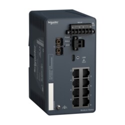 MCSESM093F1CU0 - Modicon Yönetilen Anahtar - bakır için 8 bağlantı noktası + fiber optik çok modlu için 1 bağlantı noktası - 1