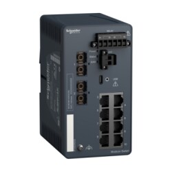 MCSESM103F2CS0 - Modicon Yönetilen Anahtar - bakır için 8 bağlantı noktası + fiber optik tekli mod için 2 bağlantı noktası - 1