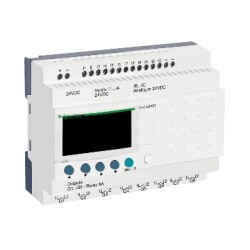 SR2A201BD - kompakt akıllı röle Zelio Logic - 20 G Ç - 24 V DC - saat yok - ekran - Schneider Electric