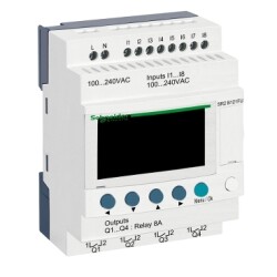 SR2B121FU - kompakt akıllı röle Zelio Logic - 12 G Ç - 100..240 V AC - saat - ekran - Schneider Electric