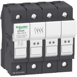DF83N - Tesys Sigorta Bağlantı Kesici 3P N 25A - Sigorta Boyutu 8,5 X 31,5 Mm - Schneider Electric
