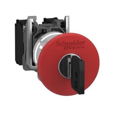 XB4BS9442-Acil stop, anahtarlı, 1NK, metal - 1